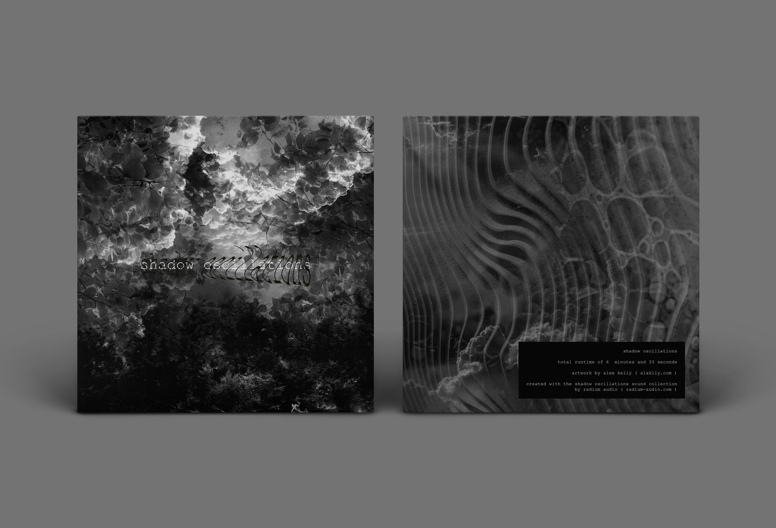 Woetown - Shadow Oscillations cover artwork and vinyl packaging design.