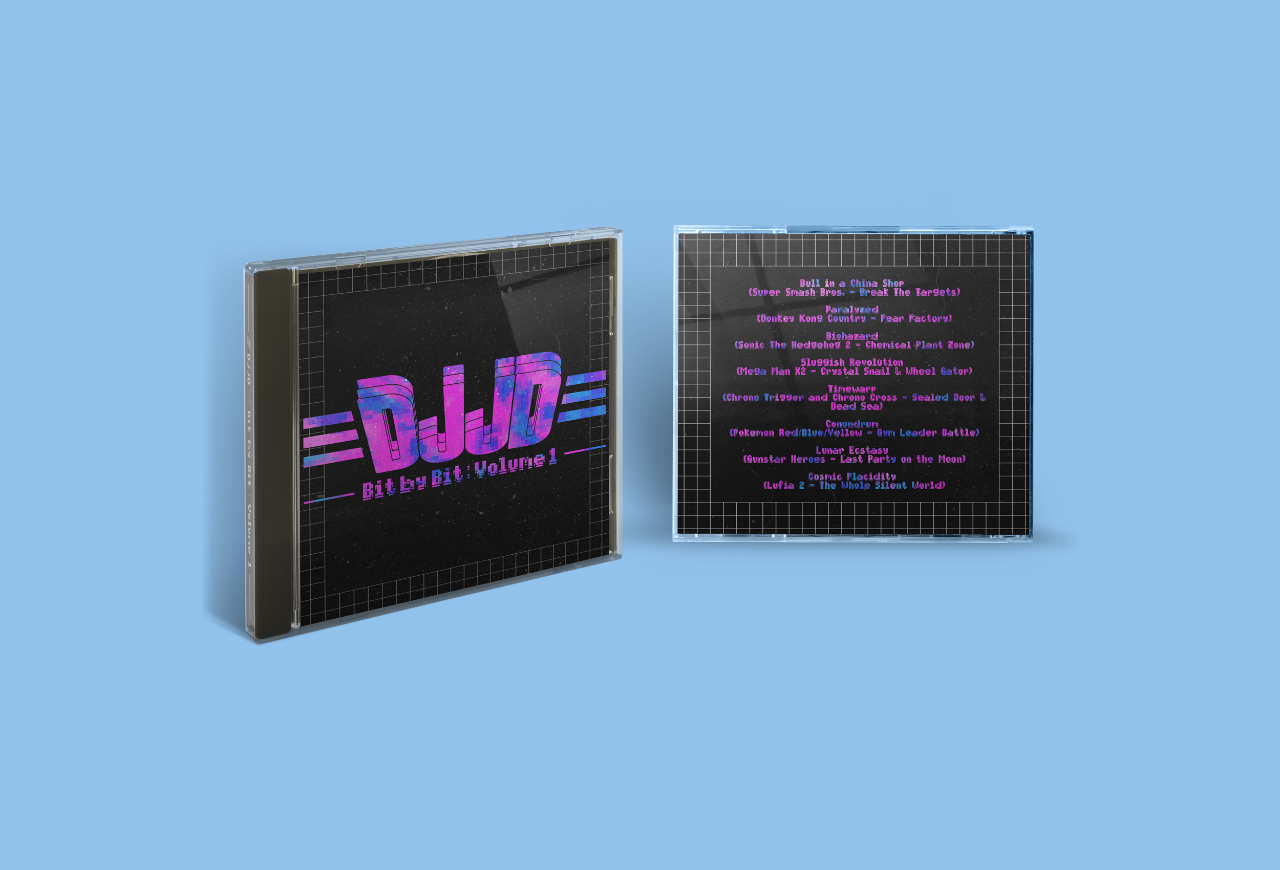 DjjD - Bit By Bit album artwork and CD packaging design.