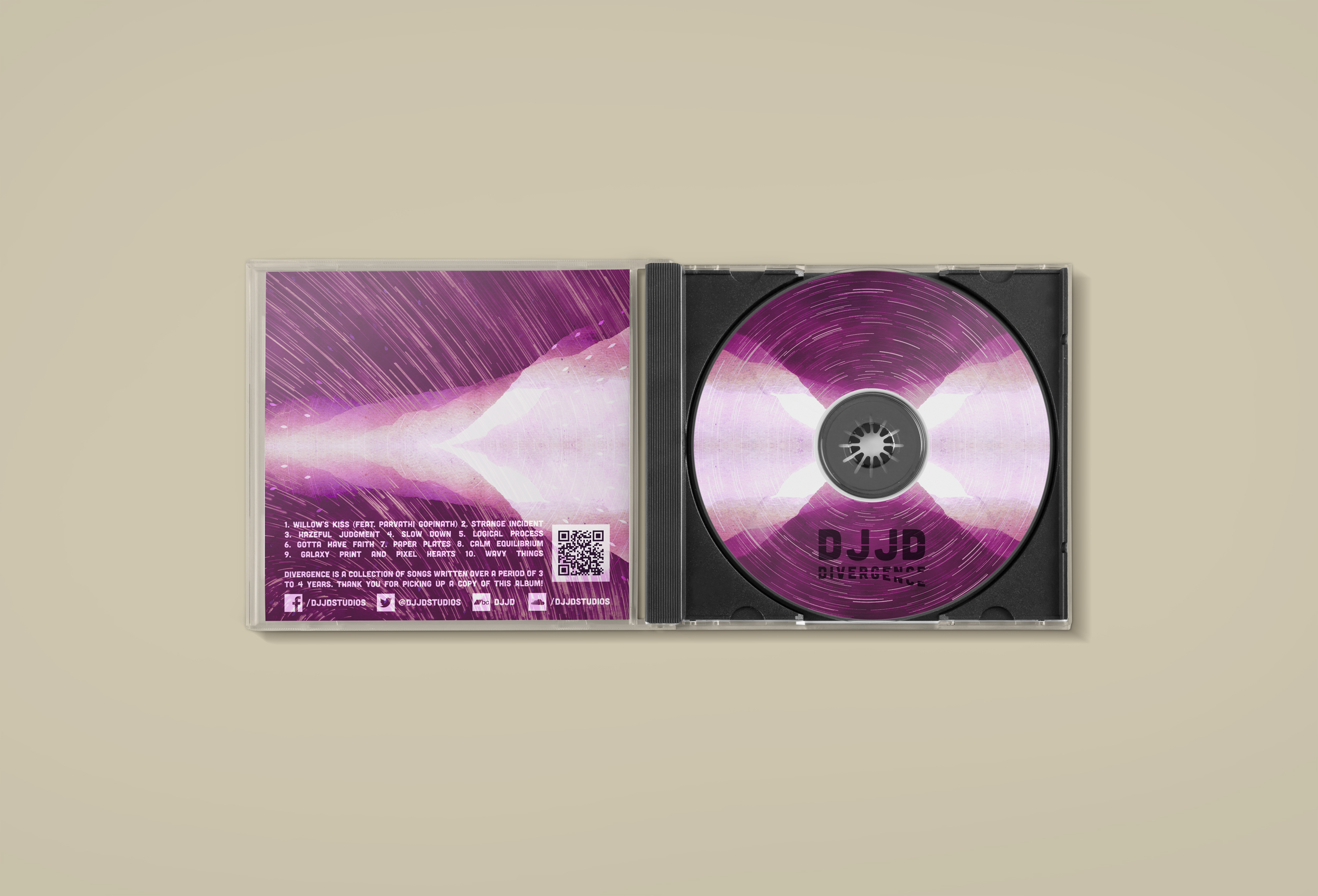 DjjD - Divergence album artwork and CD packaging design.